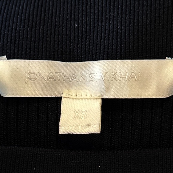 Jonathan Simkhai Eyelet Ribbed Knit Wrap Skirt Black Slit Midi Size XS - Picture 7 of 8